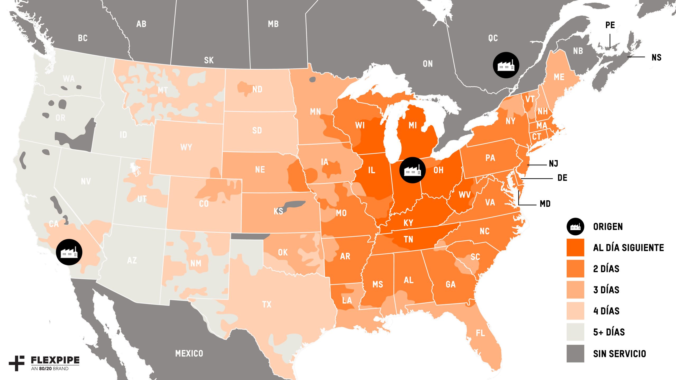 Shipping map - USA 2024-09 - con los Estados